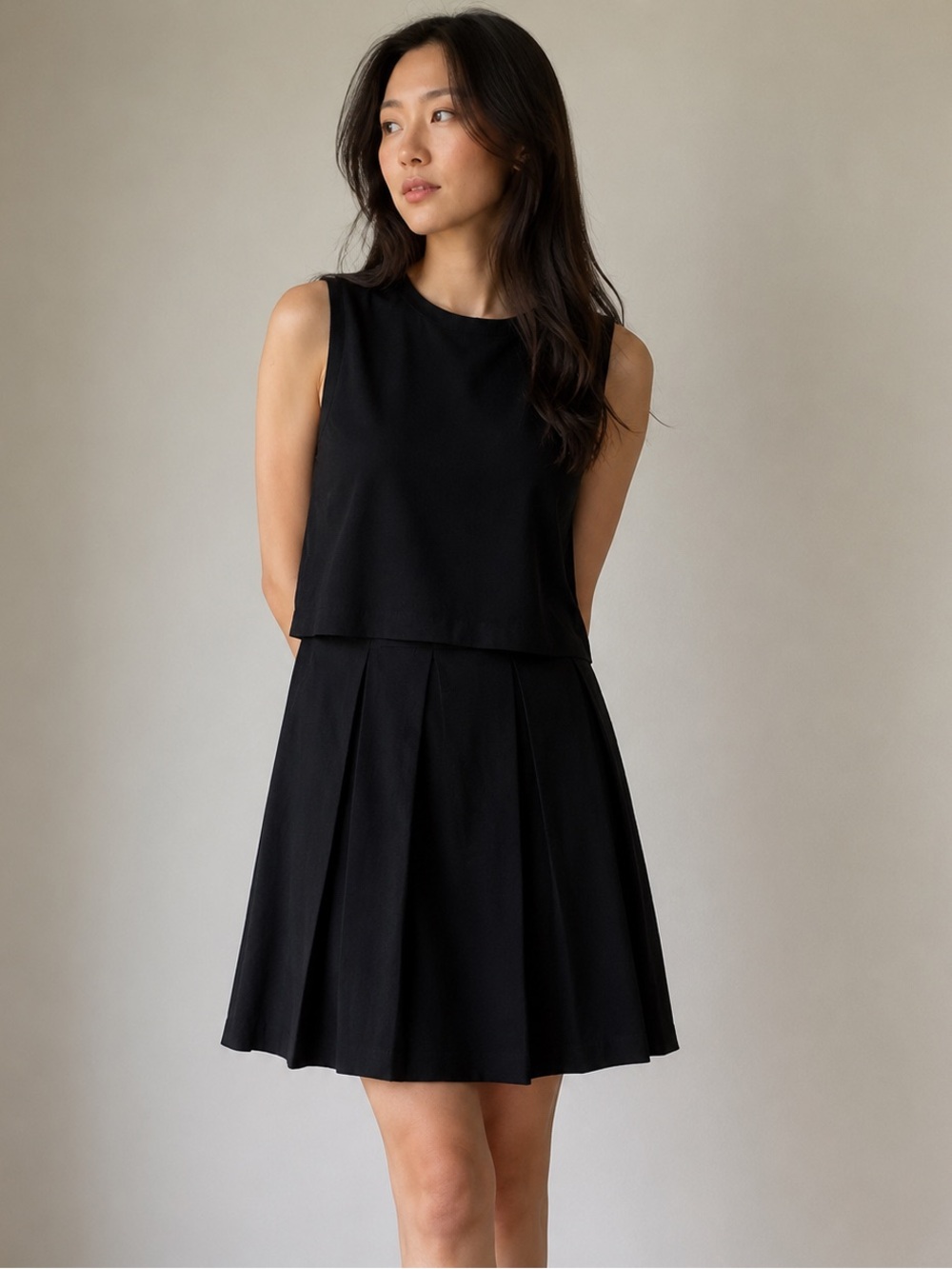 Gap Sleeveless Two-Piece cotton Dress Set, black size M